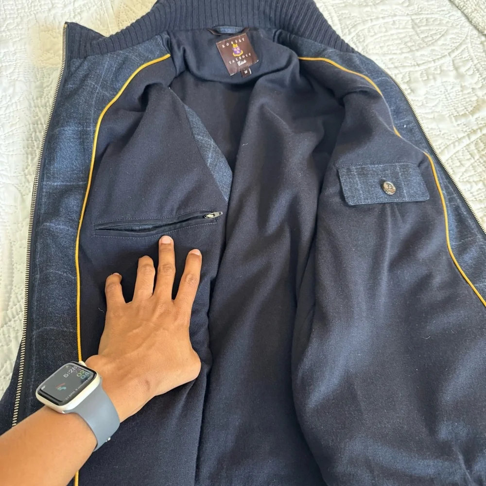 ROBERT TALBOTT ESTATE Navy Blue 100% virgin Wool Vest size Medium made in Italy - Picture 3 of 10